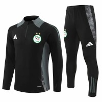 Algeria Mens Black Training Technical Football Tracksuit 2024-25