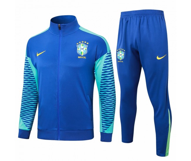 Brazil National Team Mens Blue Training Presentation Football Tracksuit 2024-25 Brazil National Team Mens Blue Training Presentation Football Tracksuit 2024-25