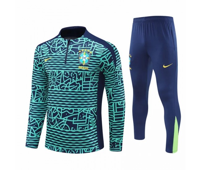 Brazil National Team Mens Blue Training Technical Football Tracksuit 2024-25 Brazil National Team Mens Blue Training Technical Football Tracksuit 2024-25