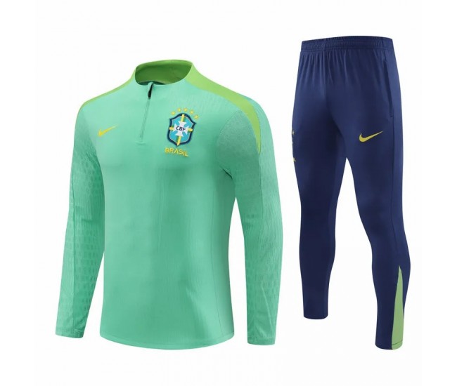 Brazil National Team Mens Green Training Technical Football Tracksuit 2023-24 Brazil National Team Mens Green Training Technical Football Tracksuit 2023-24