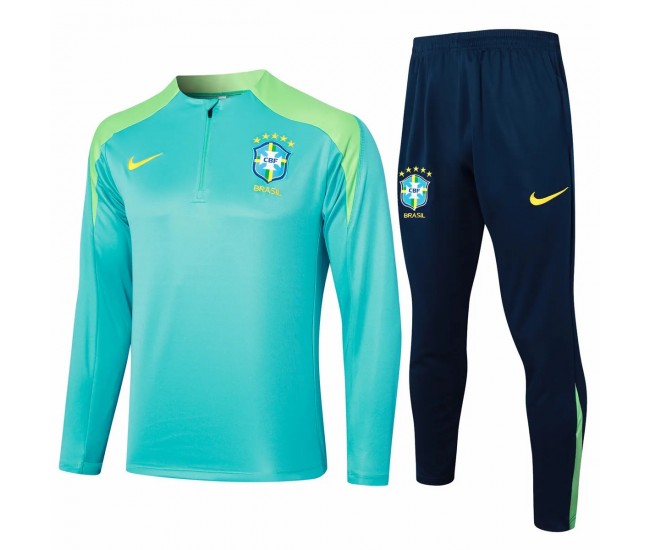 Brazil National Team Mens Green Training Technical Football Tracksuit 2024-25 Brazil National Team Mens Green Training Technical Football Tracksuit 2024-25
