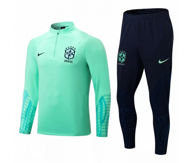 Brazil National Team Green Training Technical Football Tracksuit 2022-23 Brazil National Team Green Training Technical Football Tracksuit 2022-23