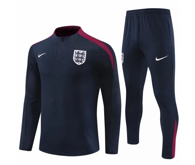 England Mens Navy Training Technical Football Tracksuit 2023-24