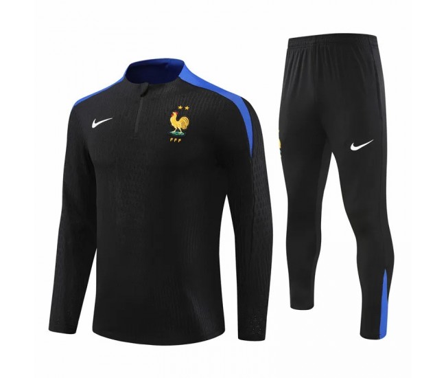 France National Team Mens Black Training Technical Football Tracksuit 2024-25 France National Team Mens Black Training Technical Football Tracksuit 2024-25