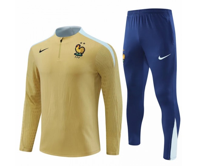 France National Team Mens Gold Training Technical Football Tracksuit 2024-25 France National Team Mens Gold Training Technical Football Tracksuit 2024-25