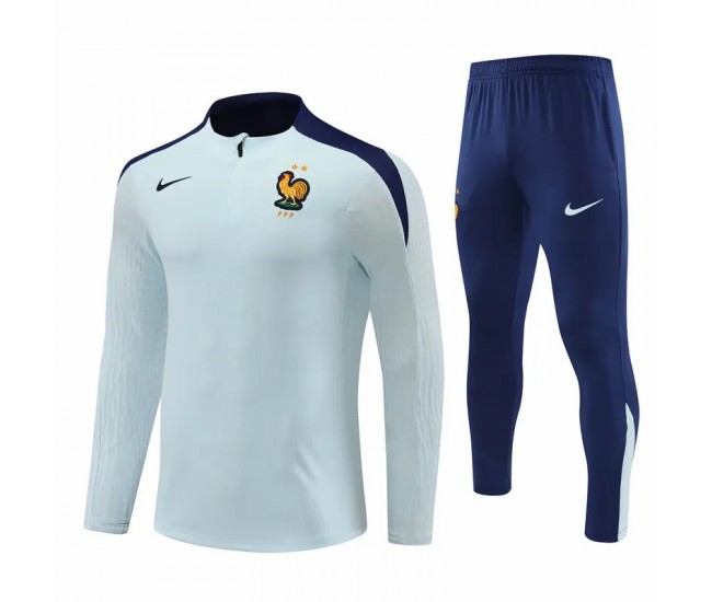 France National Team Mens White Training Technical Football Tracksuit 2024-25 France National Team Mens White Training Technical Football Tracksuit 2024-25