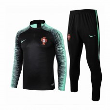 Portugal Team Black Stripe Tech Training Soccer Tracksuit 2018/19 - Kids