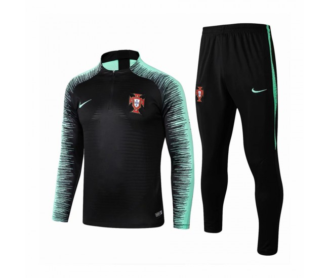 Portugal Team Black Stripe Tech Training Soccer Tracksuit 2018/19 - Kids Portugal Team Black Stripe Tech Training Soccer Tracksuit 2018/19 - Kids