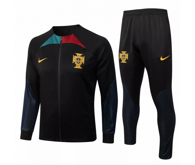 Portugal National Team Black Training Presentation Football Tracksuit 2022-23 Portugal National Team Black Training Presentation Football Tracksuit 2022-23