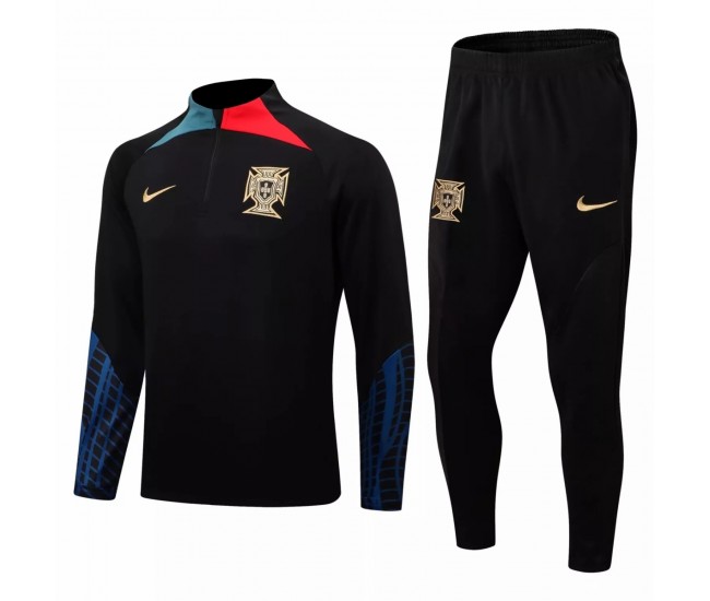 Portugal National Team Black Training Technical Football Tracksuit 2022-23 Portugal National Team Black Training Technical Football Tracksuit 2022-23