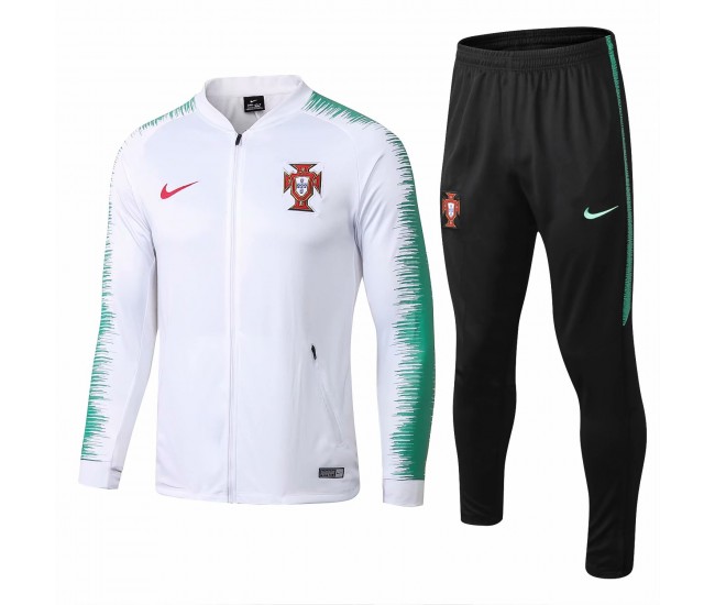 Portugal Team White Stripe Presentation Training Soccer Tracksuit 2018/19 Portugal Team White Stripe Presentation Training Soccer Tracksuit 2018/19