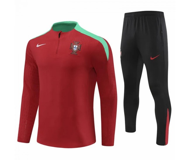 Portugal National Team Mens Red Training Technical Football Tracksuit 23-24 Portugal National Team Mens Red Training Technical Football Tracksuit 23-24