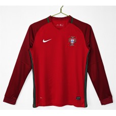 Portugal Home Long Sleeve Retro Jersey 2016 Portugal Home Long Sleeve Retro Jersey 2016