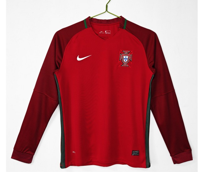 Portugal Home Long Sleeve Retro Jersey 2016