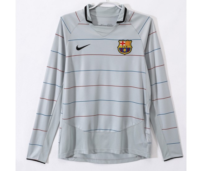 FC Barcelona Away Long Sleeve Retro Jersey 2003-04