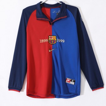 FC Barcelona Centenary Home Long Sleeve Retro Jersey 1999