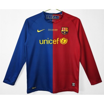 FC Barcelona Home Long Sleeve Retro Jersey 2008-2009