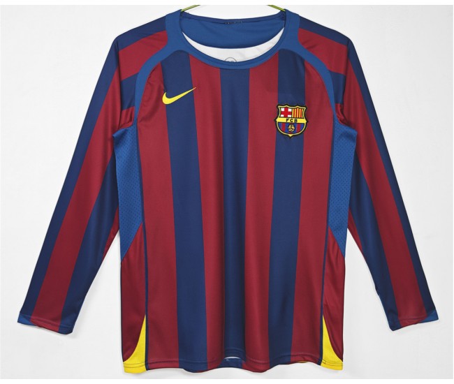 FC Barcelona Home Long Sleeve Retro Jersey 2005-2006