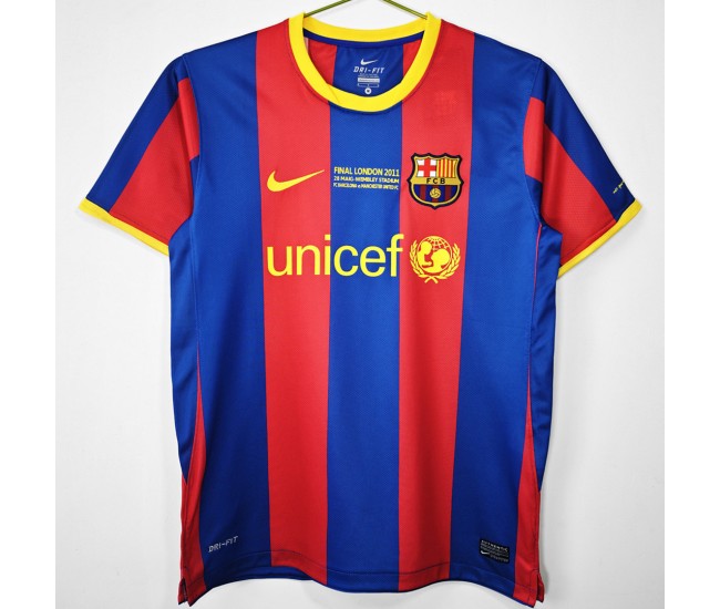 FC Barcelona Home UEFA Euro Retro Jersey 2010-11