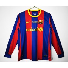 FC Barcelona Home UEFA Euro Long Sleeve Retro Jersey 2010-11