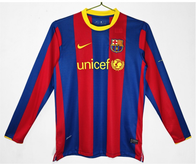FC Barcelona Home Long Sleeve Retro Jersey 2010-11