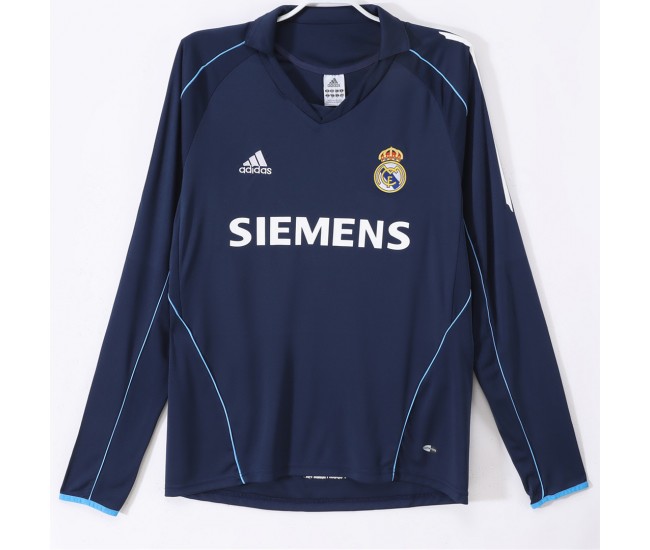 Real Madrid Away Long Sleeve Retro Jersey 2005-06