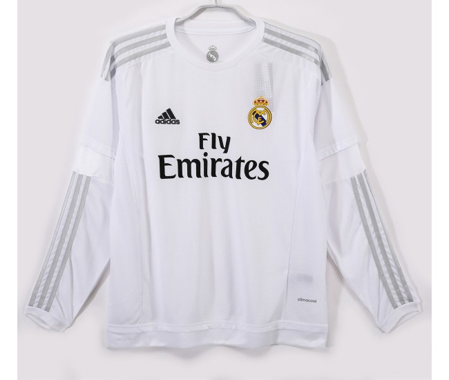Real Madrid Home Long Sleeve Retro Jersey 2015-16