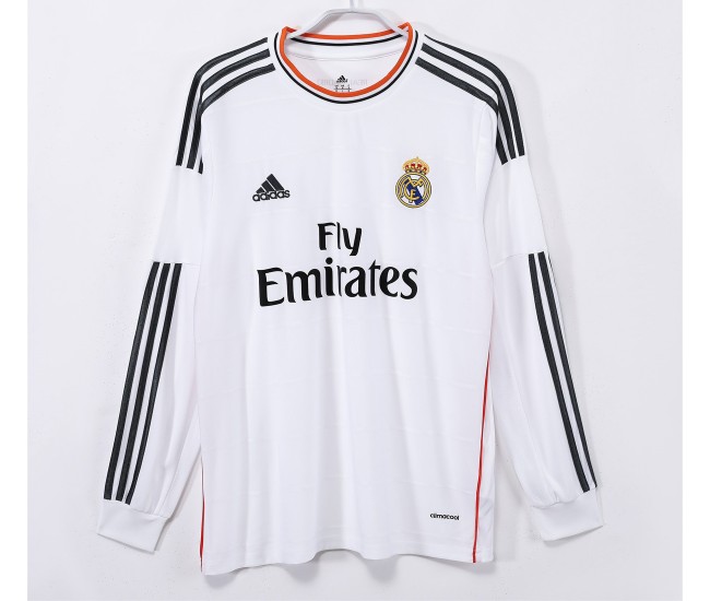 Real Madrid Home Long Sleeve Retro Jersey 2013-14