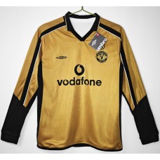 Manchester United FC Gold Centenary Long Sleeve Retro Jersey 2001