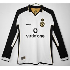 Manchester United FC White Centenary Long Sleeve Retro Jersey 2001